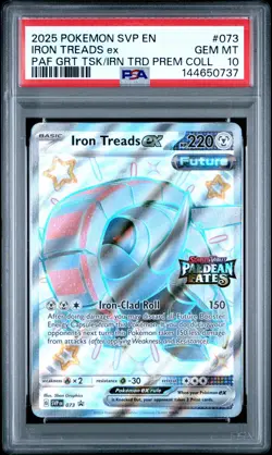 2025 POKEMON SVP EN-SV BLACK STAR PROMO #073 IRON TREADS EX PSA 10 - Image 1