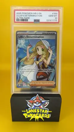 2025 POKEMON MEG EN-MEGA EVOLUTION ULTRA RARE #169 LILLIE'S DETERMINATION PSA 10 - Image 1