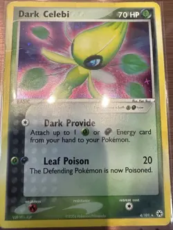 *HP Pokemon Dark Celebi Hidden Legends 4/101 Reverse Holo Rare Basic - Image 1