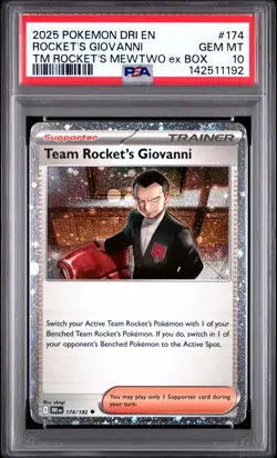 2025 Pokemon Destined Rivals TEAM ROCKET'S GIOVANNI #174 Promo - PSA 10 - Image 1