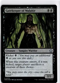 MTG Foundations FOIL Gatekeeper of Malakir U 713 NM Pack Fresh ActualScan of Car - Image 1