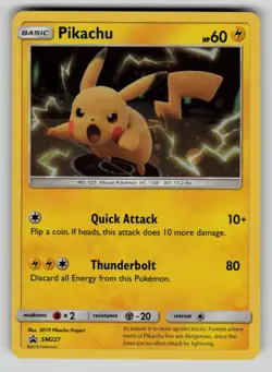 Pikachu - SM227 SM227 Holo Promo Sun & Moon Promo Pokemon LP (minor denting) - Image 1