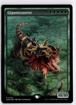 MTG Foundations FOIL Gigantosaurus (Full Art) R 718 NM Pack Fresh ActualScan of - Image 1