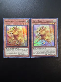 Yu-Gi-Oh! Nordic Beast Gullinbursti (x2) Battle of Chaos BACH-EN011 1st Edition - Image 1