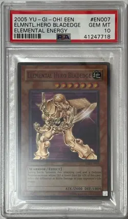 Yu-Gi-Oh! PSA 10 GEM-MT 'Elemental Hero Bladedge' EEN-EN007 ~SUPER RARE~ - Image 2