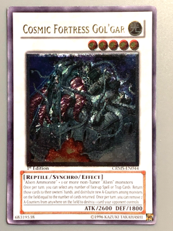 yugioh Cosmic Fortress Gol'Gar CRMS-EN044 Ultimate Rare 1st Edition lightly play - Image 2