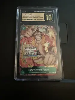 One Piece Online Regional 2024 Finalist Scratchmen Apoo ST02-008 CGC Pristine 10 - Image 1