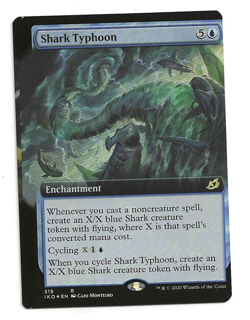 *Very Rare!* Factory MISCUT MISPRINT Foil Extended Shark Typhoon Ikoria MtG NM - Image 1