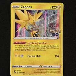 ZAPDOS 029/078 - Pokemon GO Holo Rare - Pokemon TCG English 2022 - Near Mint - Image 1