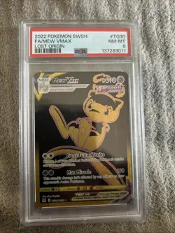 Pokemon TCG Mew VMAX Holo Secret Rare TG30 Lost Origin SwSh PSA 8 - Image 1