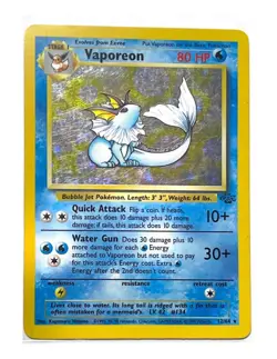 Pokemon TCG Vaporeon Jungle 12/64 Holo Unlimited Holo Rare - Image 1