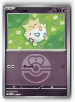 Pokemon Togepi (Love Ball) 080/217 Reverse Holo ME: Ascended Heroes Common - Image 1