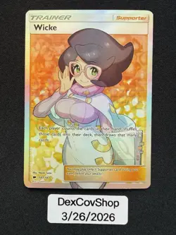 Pokemon TCG Trainer - Wicke (Full Art) 147 Holo - Burning Shadows - LP - Image 1