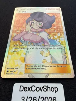 Pokemon TCG Trainer - Wicke (Full Art) 147 Holo - Burning Shadows - LP - Image 2