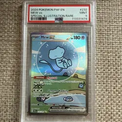 Pokemon SV: Paldean Fates Mew ex 232/091 Holo Special Illustration Rare PSA 9 - Image 1