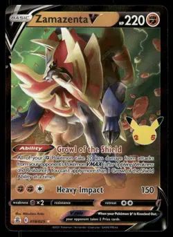 Pokemon Cards Zamazenta V 018/025 Celebrations Holo Rare V NM *2 - Image 1