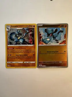 Lucario & Riolu Pokemon TCG Holo Lot 2 English Cards - Image 1