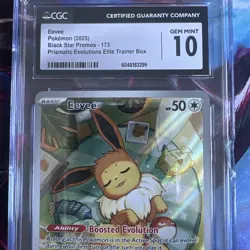 CGC 10 Gem Mint Eevee 173 Sv: Scarlet & Violet Promo Card small crack in slab - Image 3