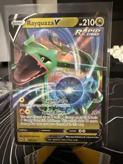Pokemon SWSH Evolving Skies Ultra Rare Holo Card Rayquaza V 100/159 - Image 1