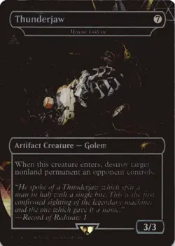 MTG Thunderjaw - Meteor Golem (Rainbow Foil) Foil NM Secret Lair Drop Series - Image 1