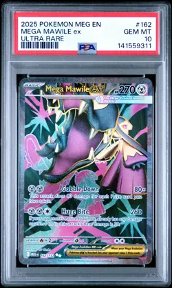 2025 POKEMON MEG EN-MEGA EVOLUTION ULTRA RARE #162 MEGA MAWILE EX PSA 10 - Image 1