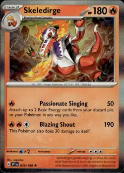 Pokemon Skeledirge 038/198 Holo Rare – Scarlet & Violet Base NM TCG - Image 1