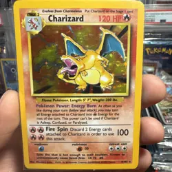 1999 Pokemon Charizard 004/102 Base Set Holo MP - Image 1