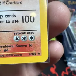 1999 Pokemon Charizard 004/102 Base Set Holo MP - Image 4