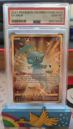 2021 Pokemon Celebrations Collection Mew #025 - Gold Shiny Full Art - PSA 10 - Image 1