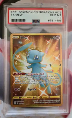 2021 Pokemon Celebrations Collection Mew #025 - Gold Shiny Full Art - PSA 10 - Image 2
