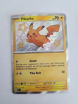 Pokemon 2024 Paldean Fates Pikachu 131/091 Baby Shiny Holo NM - Image 1
