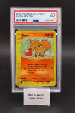Vulpix 116/147 Aquapolis Regular eReader Pokemon PSA 9 - Image 1
