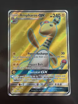 Pokemon Ampharos GX Ultra Rare Full Art Holo 163/181 Sm-Team Up NM - Image 1