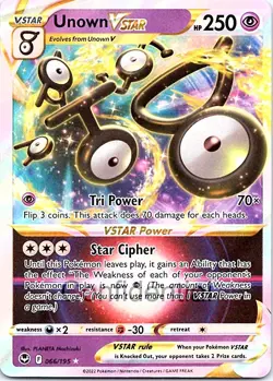 Pokemon TCG SWSH12: Silver Tempest Unown VSTAR Ultra Rare 066/195 NM - Image 1