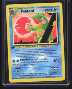 Pokemon TCG Politoed #27/75 1st Edition 2001 Neo Discovery - Image 1