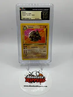 CGC PRISTINE 10 Pokemon Golem 36/62 1999 Fossil 1st Edition PRESTINE 10 - Image 1