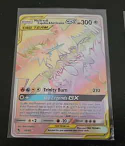 POKEMON HIDDEN FATES MOLTRES ZAPDOS ARTICUNO GX 69/68 FULL ART SECRET RARE HOLO - Image 1