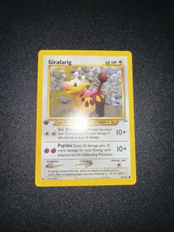 Pokemon TCG Girafarig 1st Edition 66/105 Neo Destiny WOTC Yuka Morii NM - Image 1