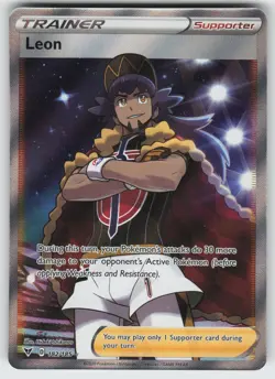 Leon (Full Art) Ultra Rare SWSH04: Vivid Voltage 182/185 Pokemon - Image 1