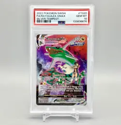 2022 POKEMON SWORD & SHIELD SILVER TEMPEST #TG20 FULL ART/RAYQUAZA VMAX PSA 10 - Image 1
