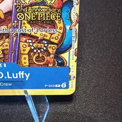 Monkey.D.Luffy [2nd Anniversary Stamped] P-043 One Piece Promo - Image 4