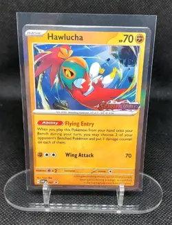 POKEMON SCARLET & VIOLET HAWLUCHA SVP007 PRE-RELEASE BLACK STAR STAMPED PROMO - Image 1
