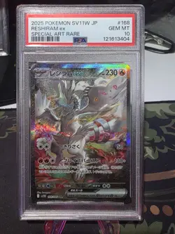 PSA 10 Pokemon Card Reshiram ex 168/086 SAR SV11W 2025 GEM MT Japanese - Image 1