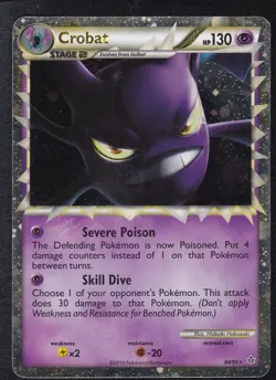Pokemon TCG Crobat Prime Unleashed Holo Card 84/95 Rare Prime - Image 1