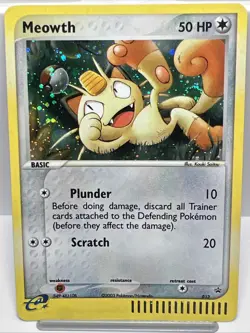 Meowth 013 Black Star Promo Boli Pokemon Card Rare E Series 2003, SWIRL. NM-M - Image 1
