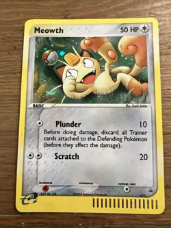 Meowth 013 Black Star Promo Boli Pokemon Card Rare E Series 2003, SWIRL. NM-M - Image 2