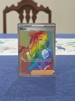 Pokemon Nessa Trainer Secret Rare Vivid Voltage Holo Card 196/185 - Image 1