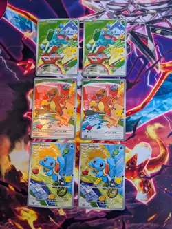 2 sets starter pokemon promo cards, Bulbasaur 037, Charmander 038, Squirtle 039 - Image 1