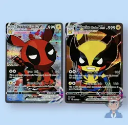 Pikachu Deadpool + Wolverine Marvel/Pokemon Cute Cosplay Doujin ACG HOLO Card NM - Image 1