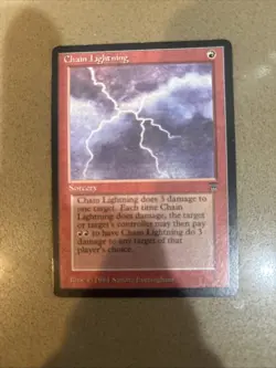 Magic the Gathering 1994 Chain Lightning Sorcery Card Legends MTG - Image 1